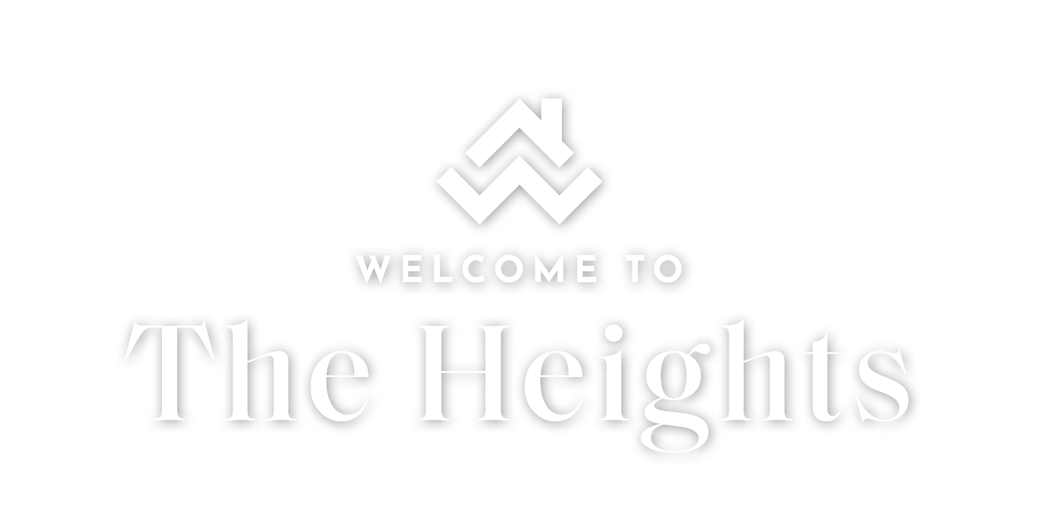 A logo with the text at The Heights Apartments, Montgomery, Alabama